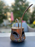 Mini Copper Watering Can Jack-o-Lantern