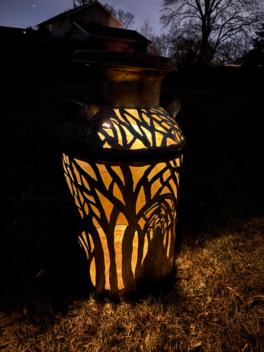 Vintage Milk Can Luminary - Into the Wood Design