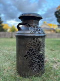 Vintage Handcrafted Milk Can -  Bee and Flower Design