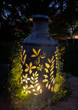Large Antique Hand-Cut Flower Oil Can