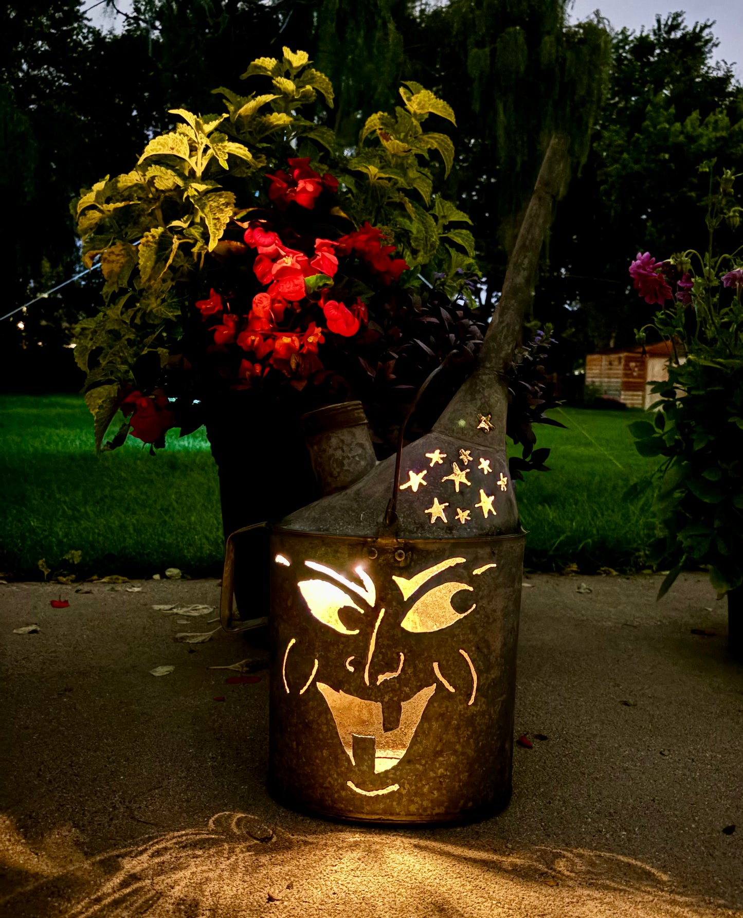Witch Railroad Oil Can Luminary