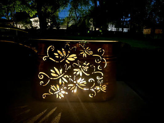 Vintage Dragonfly Copper Boiler Luminary