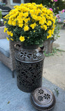 Vintage Handcrafted Milk Can -  Bee and Flower Design