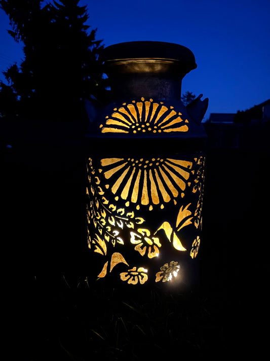 Vintage Milk Can  - Hummingbird and Flower Design