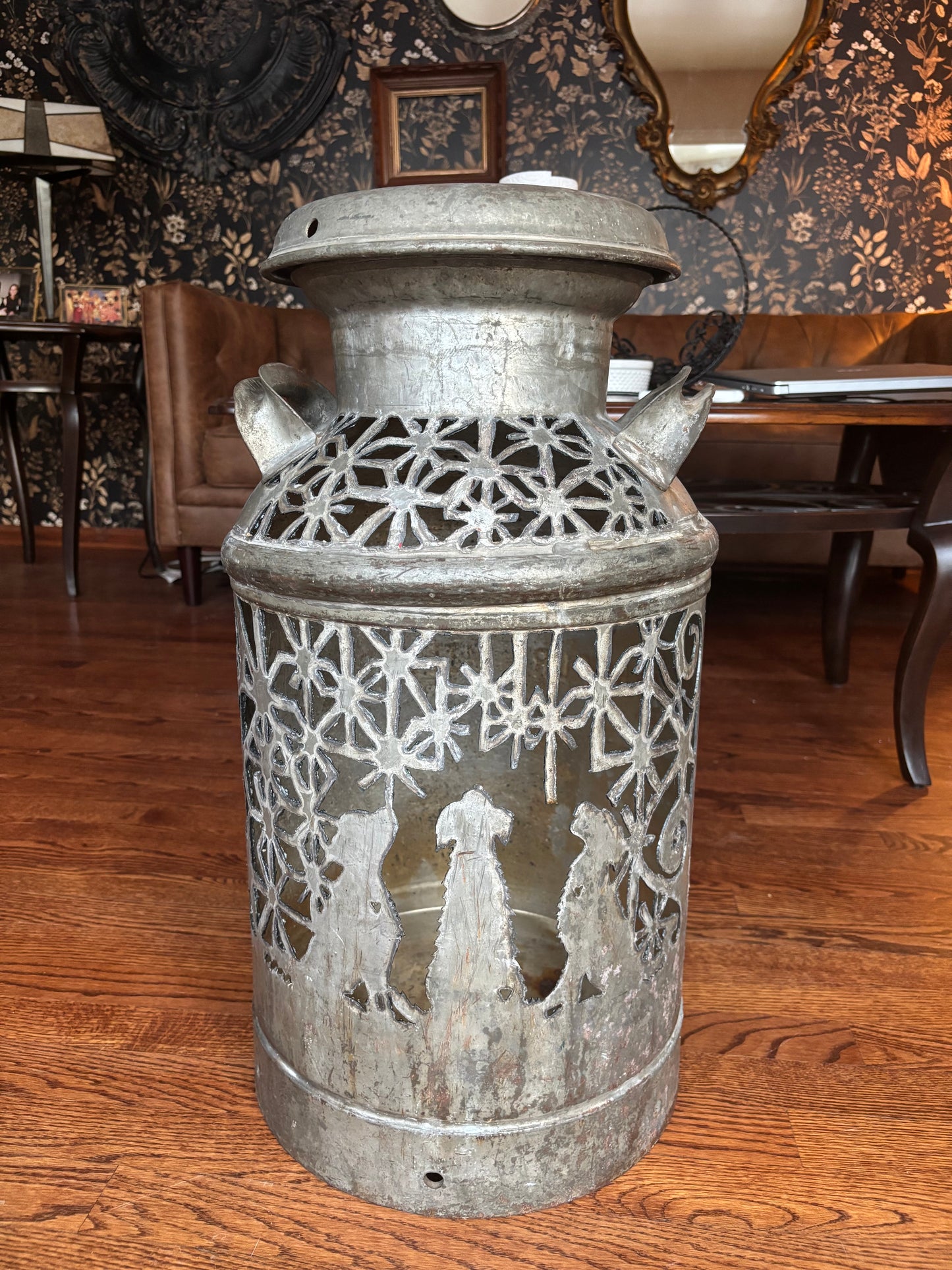 Dog and Star Milk Can