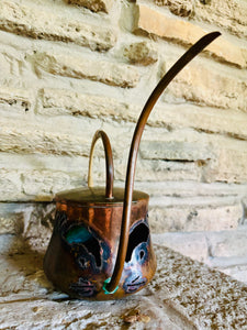Mini Copper Watering Can Jack-o-Lantern