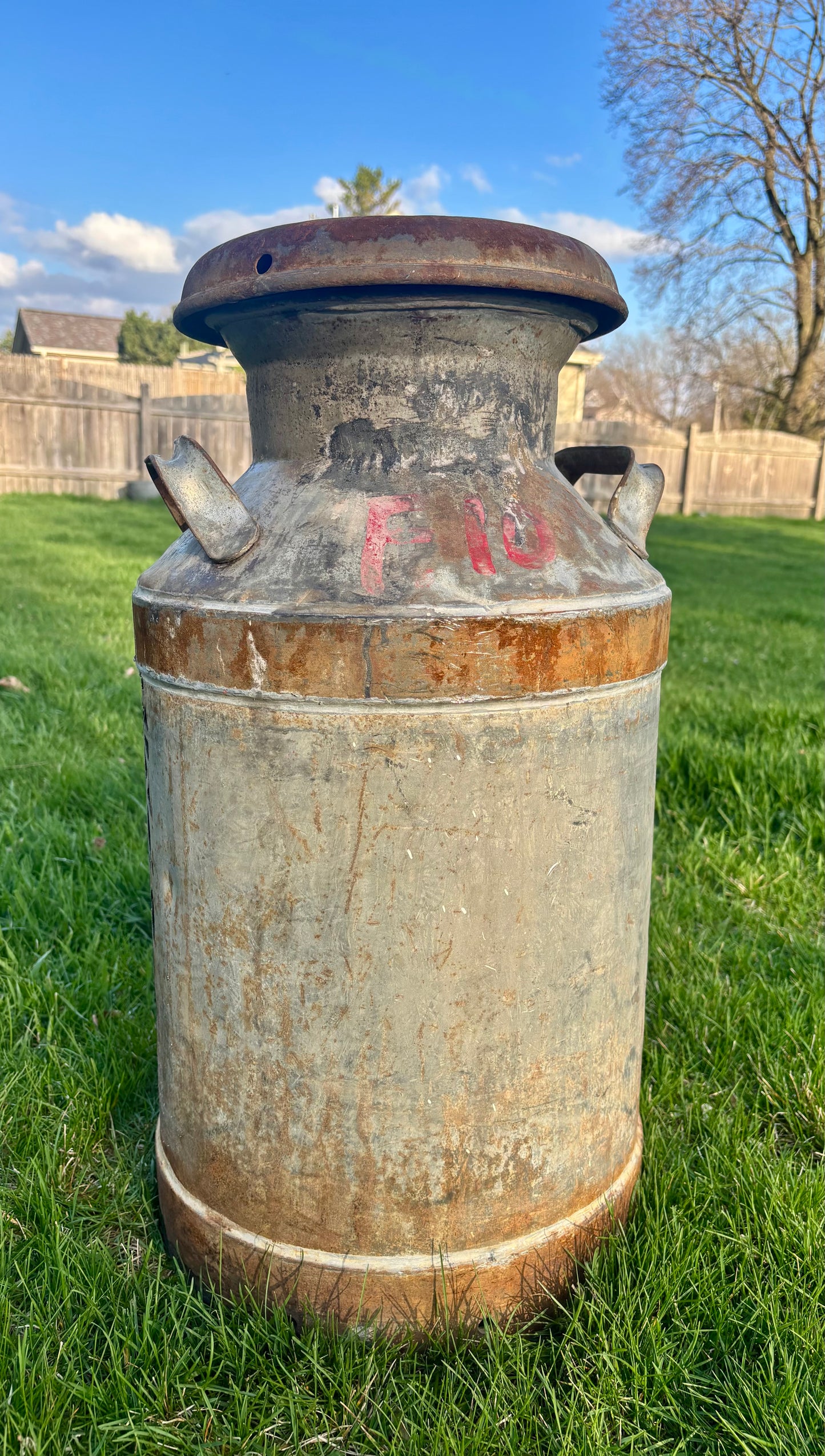 Antique Milk Can - Deer in the Forest Design