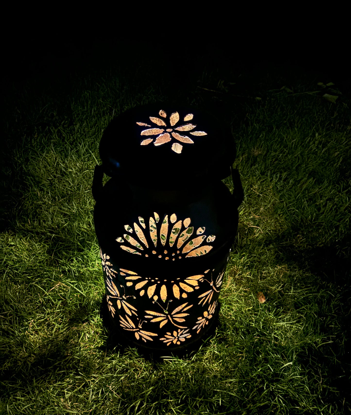 Vintage Milk Can - Dragonfly, Bee, Hummingbird Luminary
