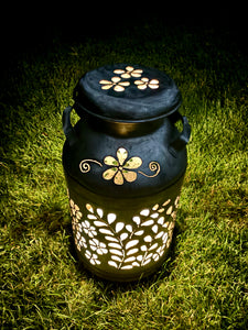 Vintage Milk Can Flower Luminary