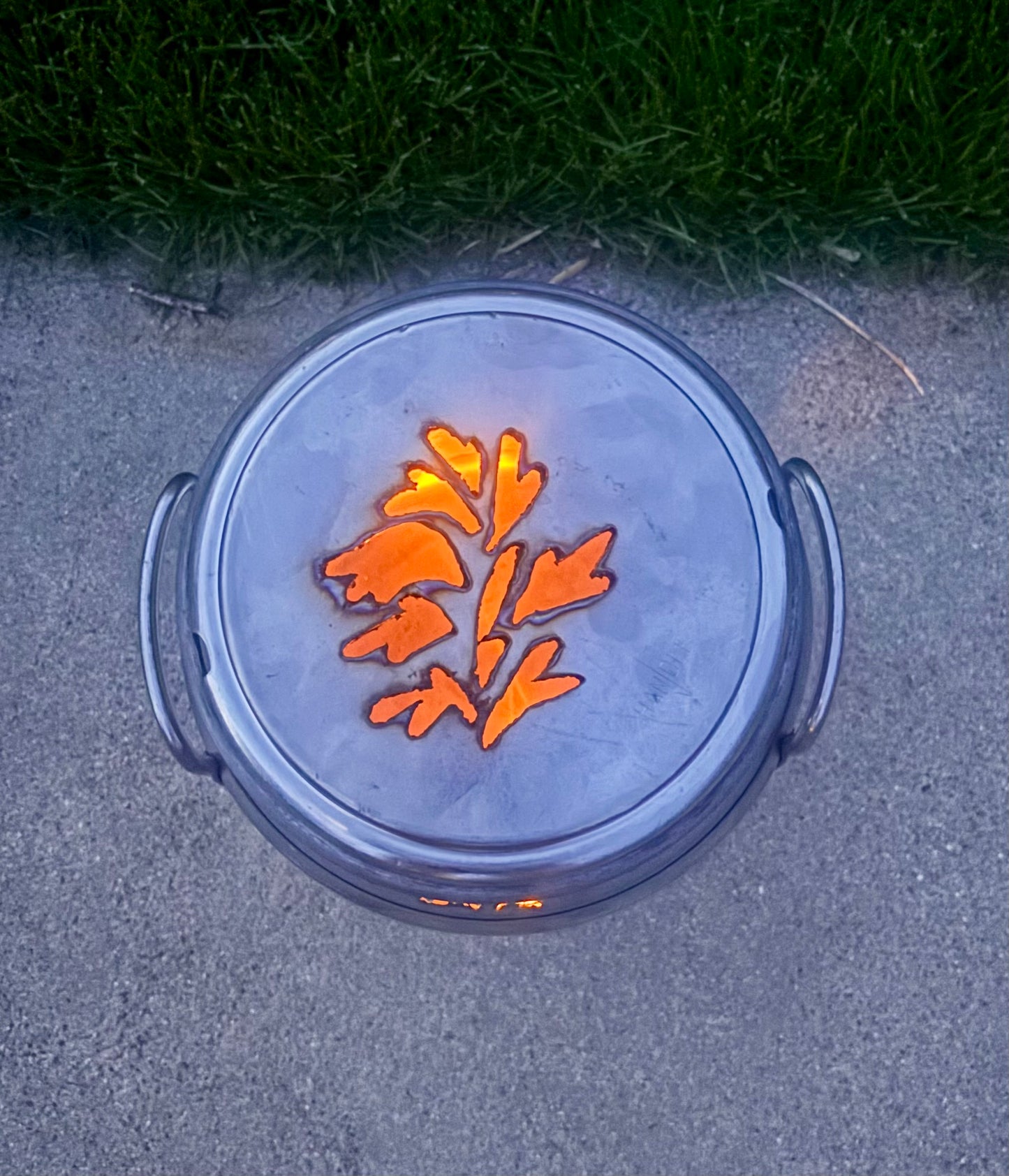 Stainless Steel Milk Can Luminary - Hummingbird Design