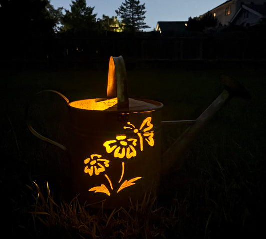 Vintage Watering Can - Butterfly and Flower Design