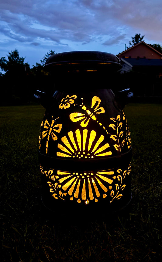 Vintage Milk Can  - Dragonfly Design