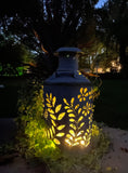 Large Antique Hand-Cut Flower Oil Can