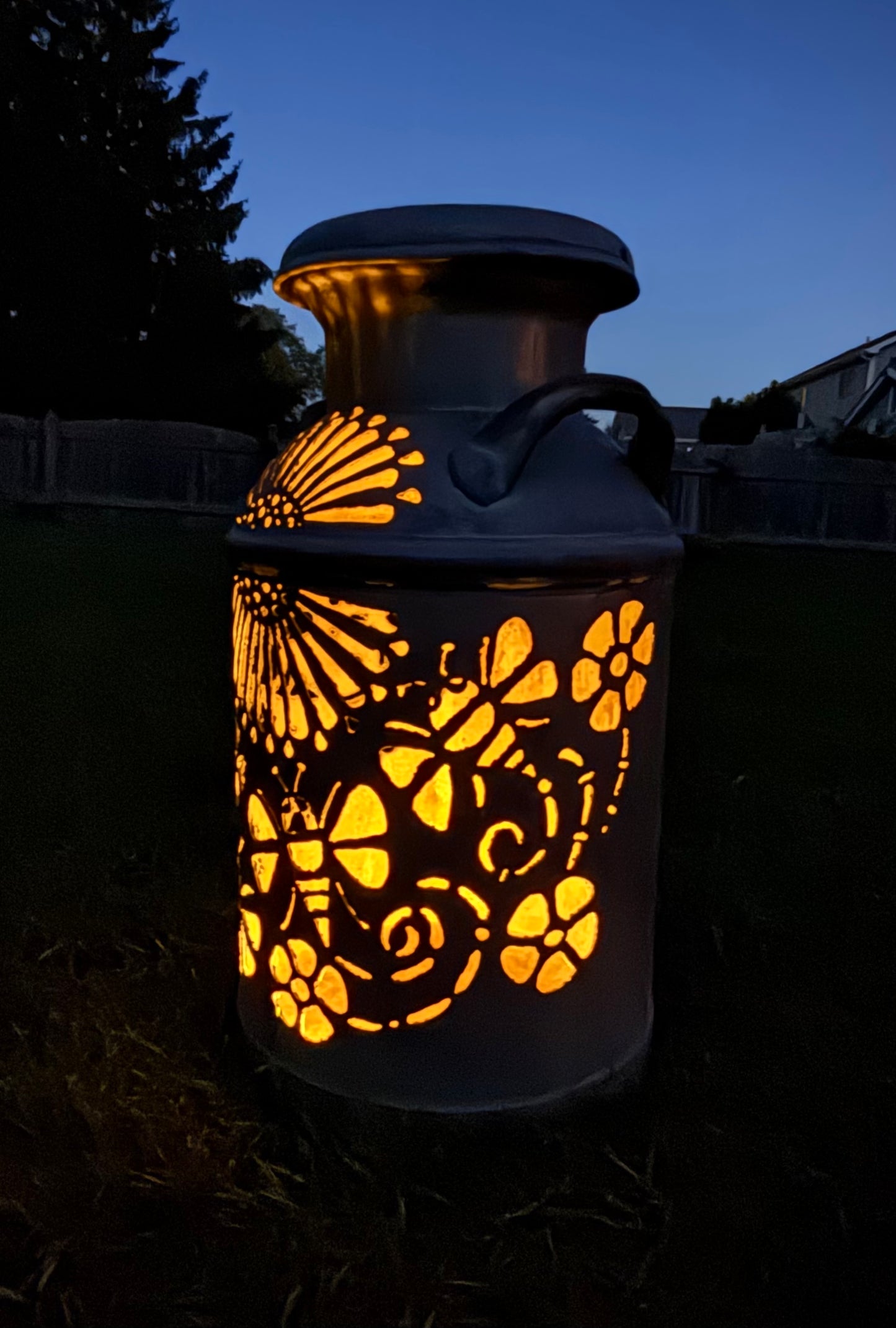 Vintage Milk Can  - Bee Design