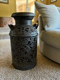 Vintage Handcrafted Milk Can -  Bee and Flower Design