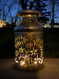 Vintage Milk Can Flower and Leaf Luminary