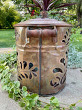 Antique Copper Boiler Luminary with Lid