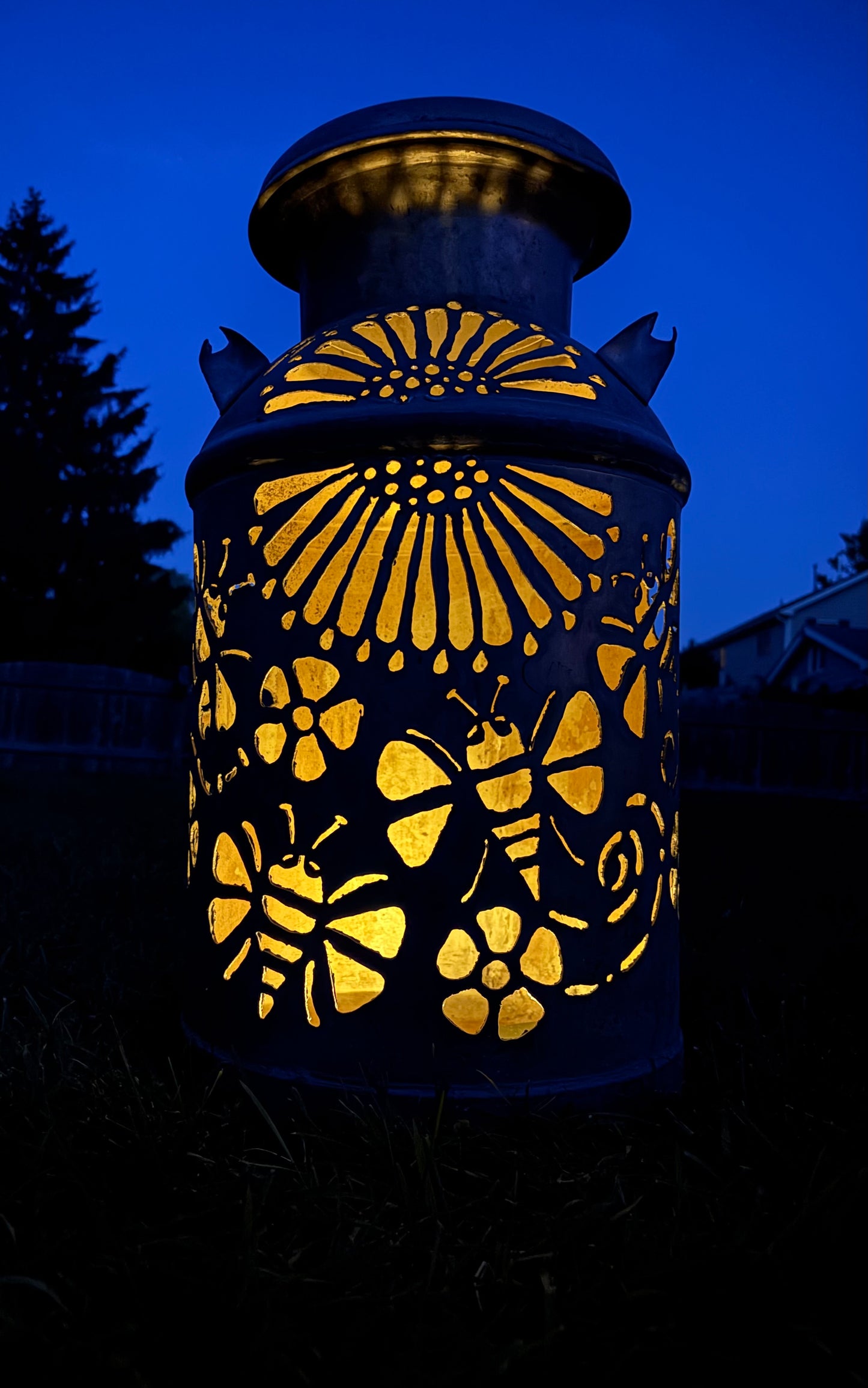 Vintage Milk Can  - Bee Design