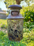 Vintage Milk Can Luminary - Butterfly Design