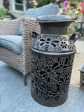 Vintage Handcrafted Milk Can -  Bee and Flower Design