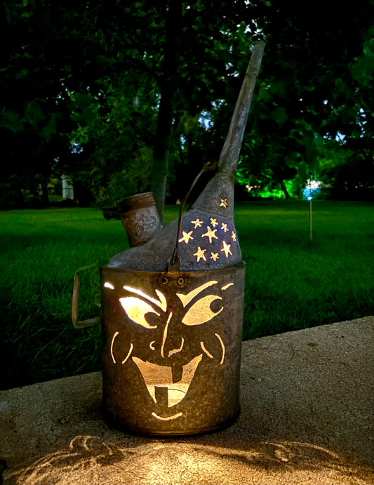 Witch Railroad Oil Can Luminary
