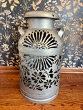 Vintage Milk Can Luminary - Flower, Butterfly and Hummingbird Design
