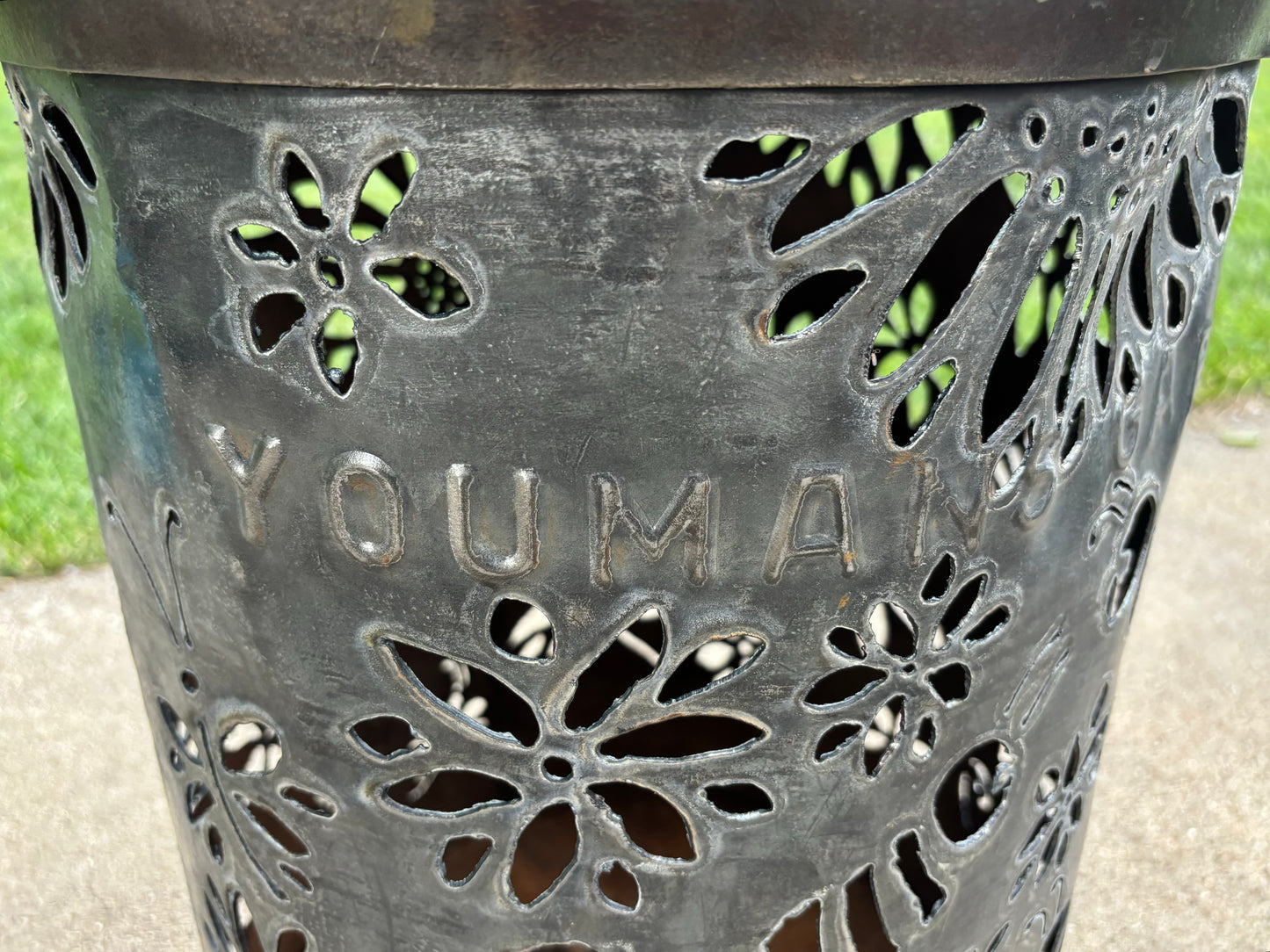 Vintage XL Oil Can Bee and Dragonfly Luminary