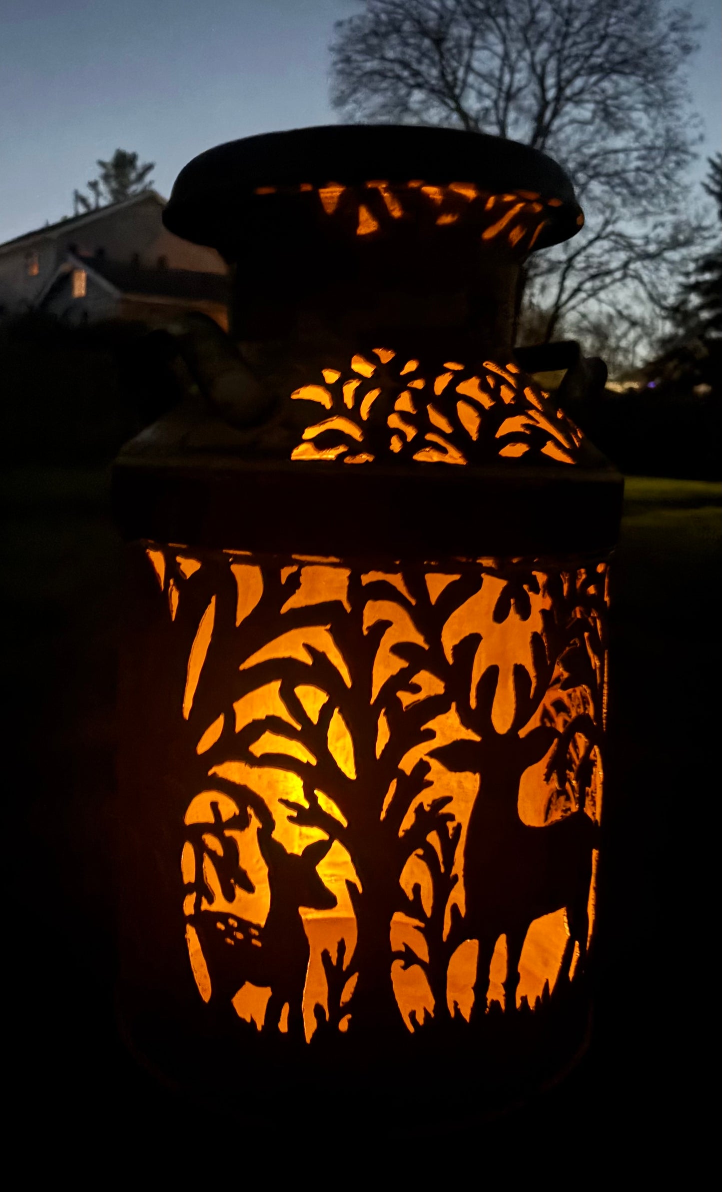 Antique Milk Can - Deer in the Forest Design