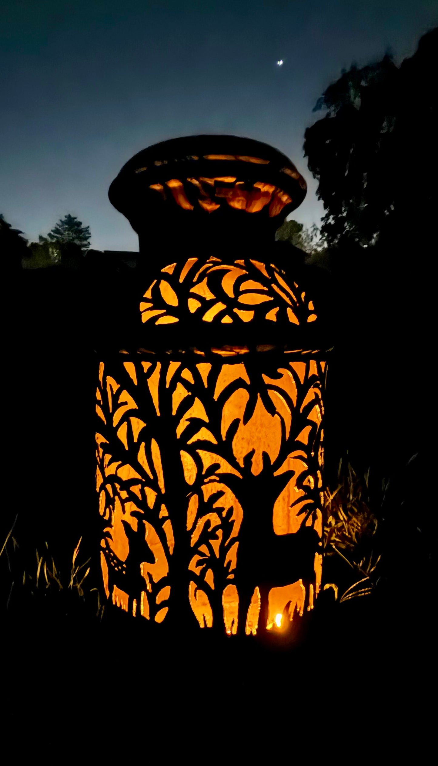 Antique Milk Can - Deer, Fawn, and Owl Design