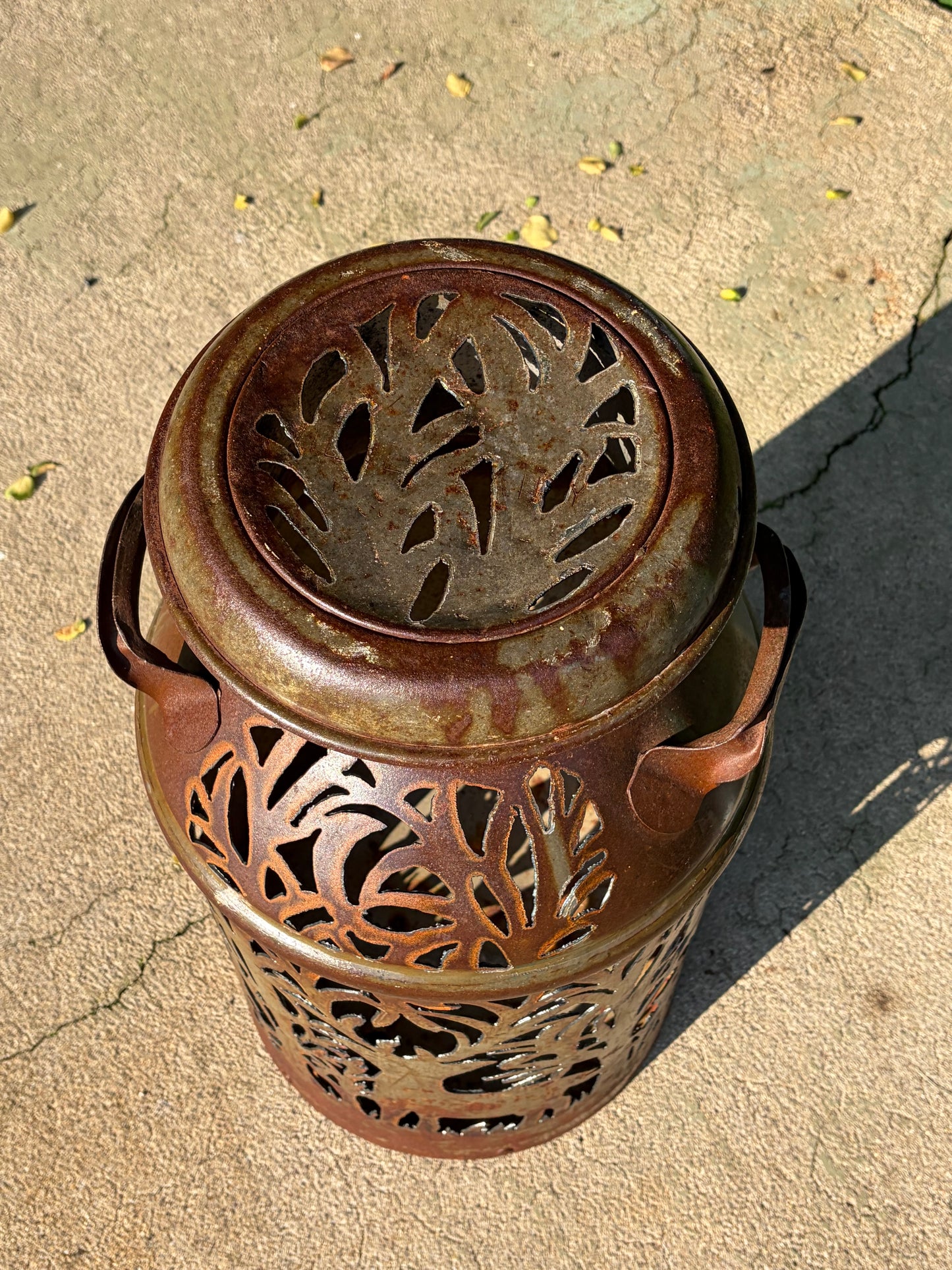 Antique Milk Can - Deer, Fawn, and Owl Design
