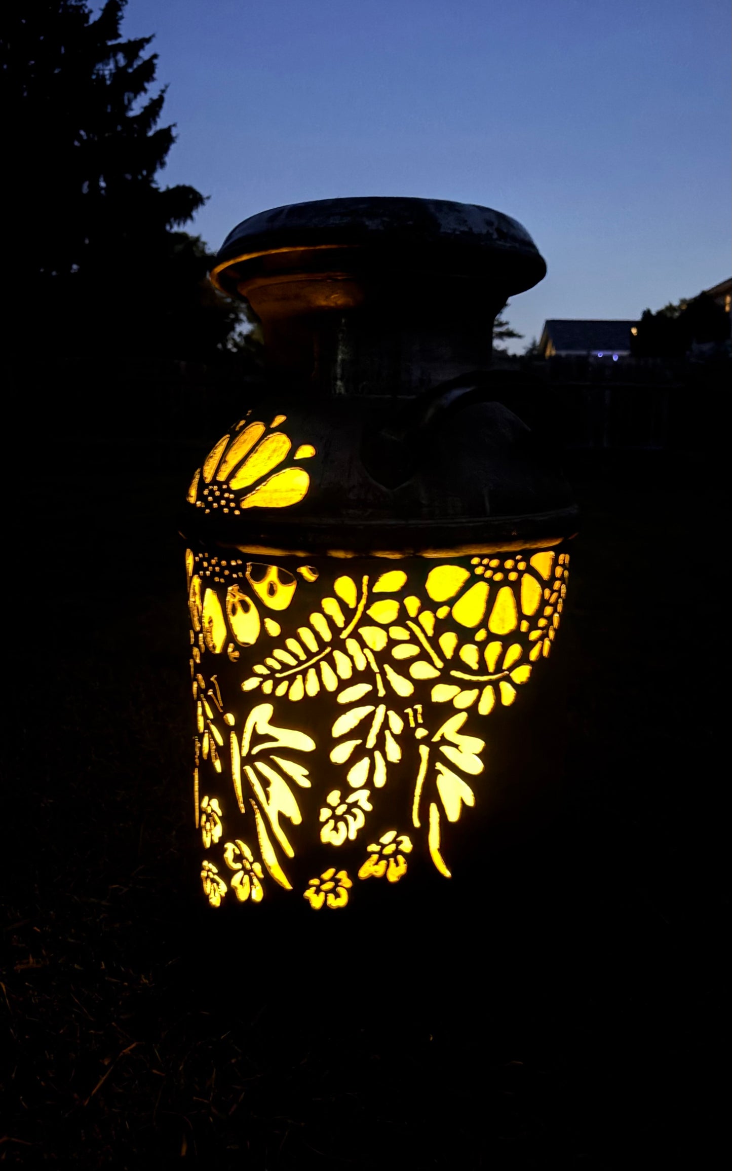 Antique Milk Can  - Butterfly Design