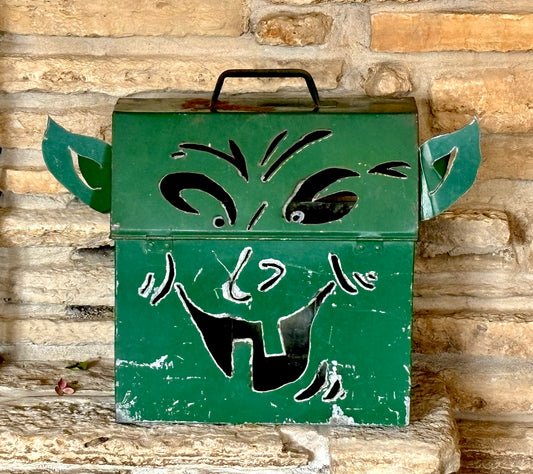 Vintage Green Goblin Paint Brush  Holder Jack-o-Lantern