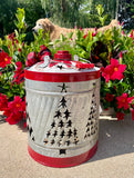 Large Christmas Tree Gas Can Luminary - Red Stripe