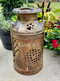 Vintage Heart Milk Can with Flower