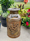 Vintage Heart Milk Can with Flower