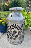 Vintage Milk Can Flower Luminary