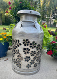 Vintage Milk Can Flower Luminary