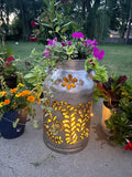 Vintage Milk Can Flower Luminary
