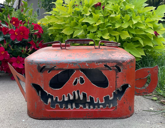XL Vintage Gas Can Jack-o-Lantern Luminary