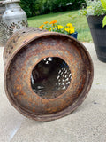 Vintage Heart Milk Can with Flower