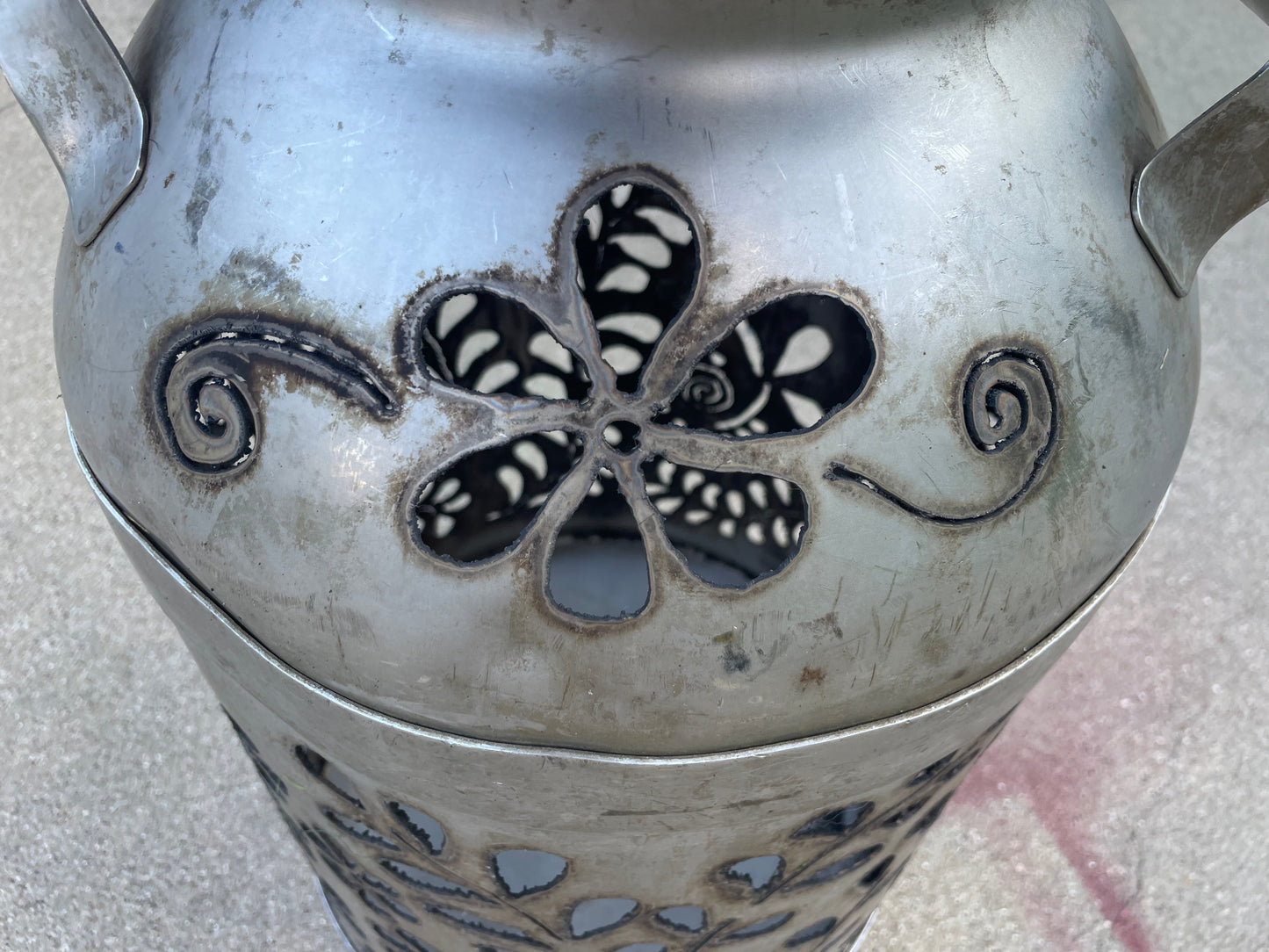 Vintage Milk Can Flower Luminary
