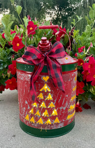 Large Christmas Tree Red Gas Can Luminary