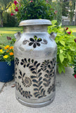 Vintage Milk Can Flower Luminary