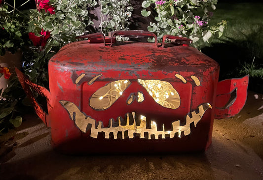 XL Vintage Gas Can Jack-o-Lantern Luminary