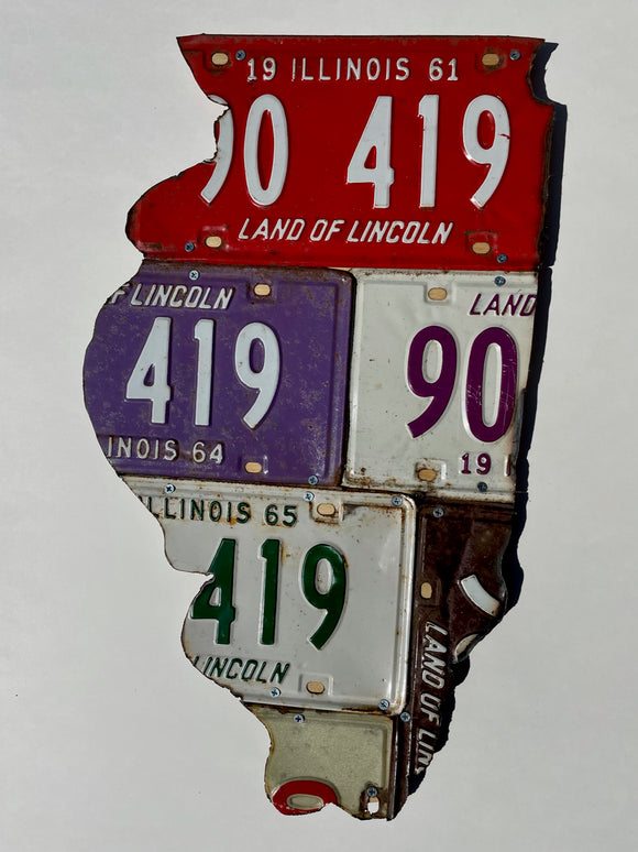 Genuine Illinois License Plate Wall Art