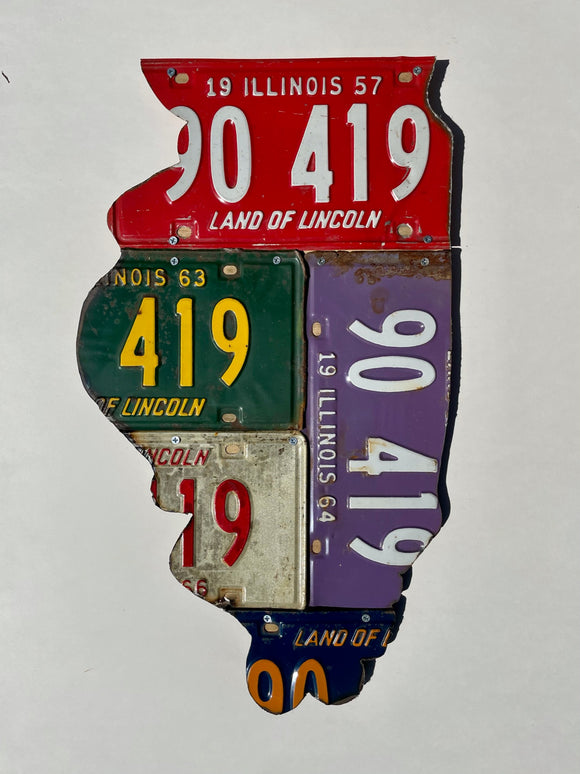 Genuine Illinois License Plate Wall Art