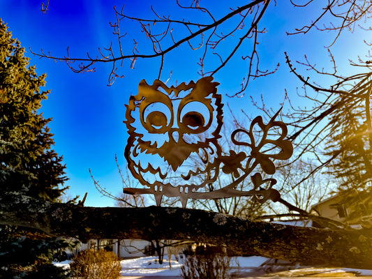 Owl Metal Garden Stake