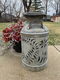 Vintage Milk Can Luminary - Hand Cut