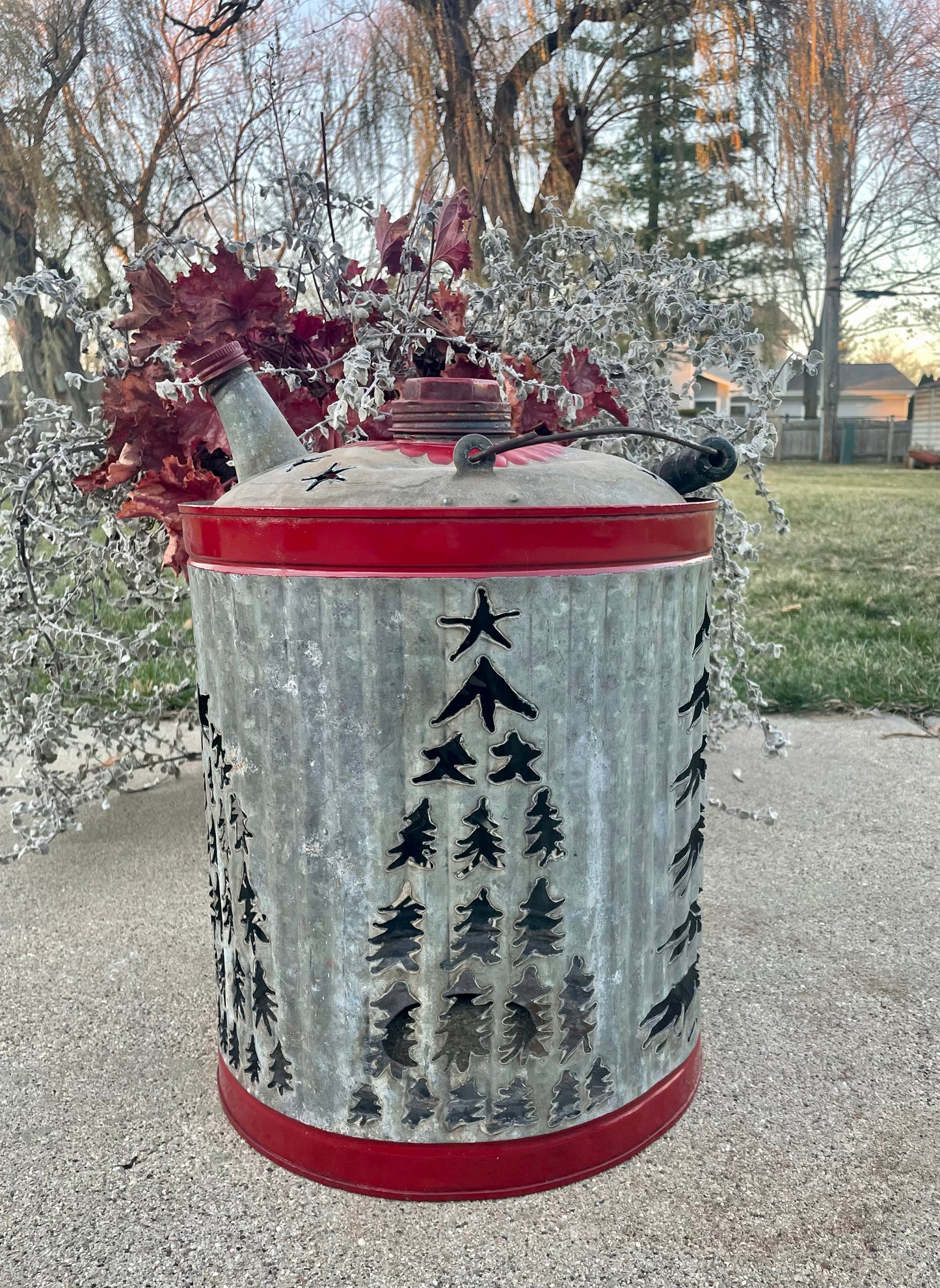 Large Christmas Tree Gas Can Luminary