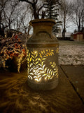 Vintage Milk Can Luminary - Hand Cut